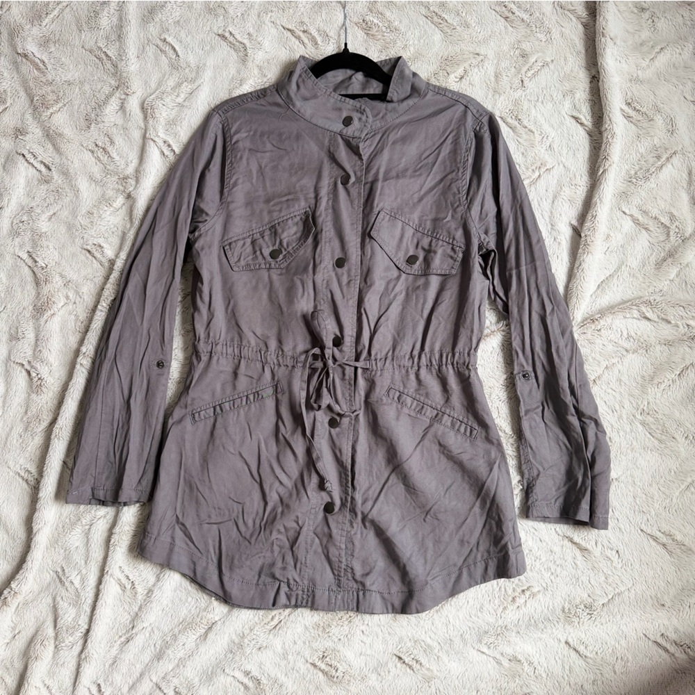 Faded Glory Gray Drawstring Utility Jacket - image 5
